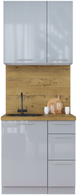Кухонный гарнитур Интерлиния Мила Пластик 0.8 А - фото