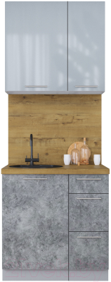 Кухонный гарнитур Интерлиния Мила Пластик 0.8 А - фото