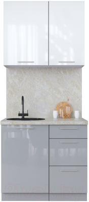 Кухонный гарнитур Интерлиния Мила Пластик 0.9 А - фото