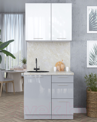 Кухонный гарнитур Интерлиния Мила Пластик 0.9 А