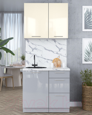 Кухонный гарнитур Интерлиния Мила Пластик 0.9 А