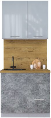 Кухонный гарнитур Интерлиния Мила Пластик 0.9 А