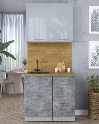 Кухонный гарнитур Интерлиния Мила Пластик 0.9 А