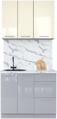Кухонный гарнитур Интерлиния Мила Пластик 1.0 А - фото
