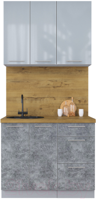 Кухонный гарнитур Интерлиния Мила Пластик 1.0 А - фото