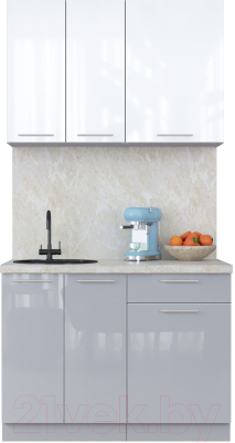Кухонный гарнитур Интерлиния Мила Пластик 1.1 А - фото