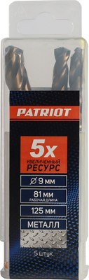 Набор сверл PATRIOT по металлу 9.0мм / 815010039