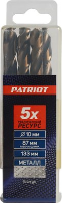 Набор сверл PATRIOT по металлу 10.0мм / 815010040