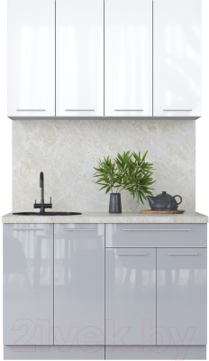 Кухонный гарнитур Интерлиния Мила Пластик 1.2 А - фото