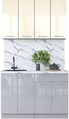 Кухонный гарнитур Интерлиния Мила Пластик 1.2 А - фото