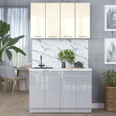 Кухонный гарнитур Интерлиния Мила Пластик 1.2 А