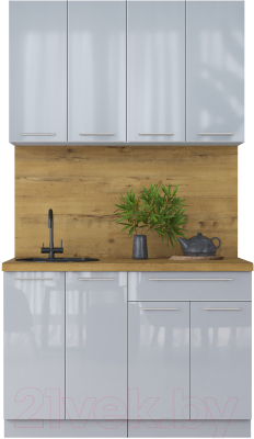 Кухонный гарнитур Интерлиния Мила Пластик 1.2 А - фото