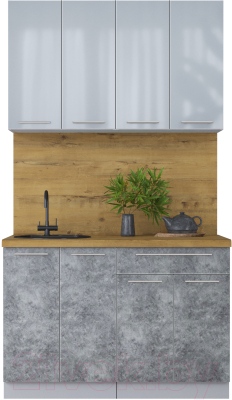 Кухонный гарнитур Интерлиния Мила Пластик 1.2 А - фото