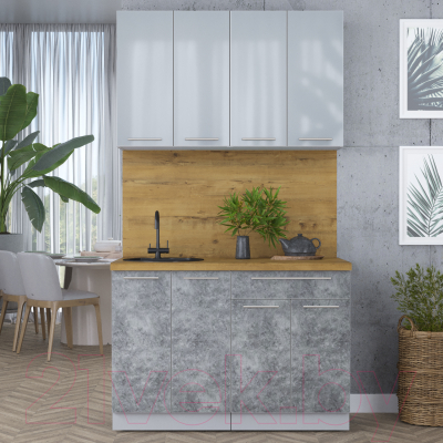 Кухонный гарнитур Интерлиния Мила Пластик 1.2 А