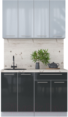 Кухонный гарнитур Интерлиния Мила Пластик 1.2 А - фото