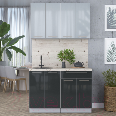 Кухонный гарнитур Интерлиния Мила Пластик 1.2 А