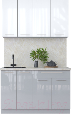 Кухонный гарнитур Интерлиния Мила Пластик 1.3 А - фото