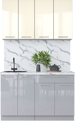Кухонный гарнитур Интерлиния Мила Пластик 1.3 А - фото