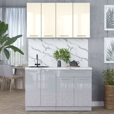 Кухонный гарнитур Интерлиния Мила Пластик 1.3 А