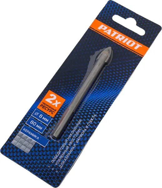 Сверло PATRIOT по керамике 8х80мм / 815010065