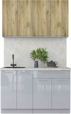 Кухонный гарнитур Интерлиния Мила Пластик 1.3 А - фото