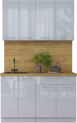 Кухонный гарнитур Интерлиния Мила Пластик 1.3 А - фото