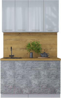 Кухонный гарнитур Интерлиния Мила Пластик 1.3 А - фото