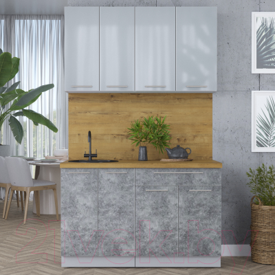 Кухонный гарнитур Интерлиния Мила Пластик 1.3 А