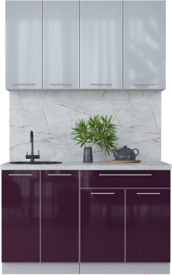 Кухонный гарнитур Интерлиния Мила Пластик 1.3 А - фото