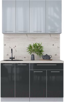 Кухонный гарнитур Интерлиния Мила Пластик 1.3 А - фото