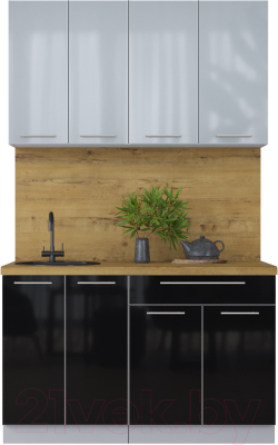 Кухонный гарнитур Интерлиния Мила Пластик 1.3 А - фото