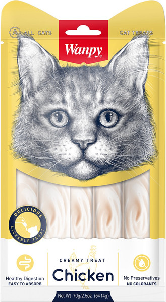 Лакомство для кошек Wanpy Cat Нежное пюре из курицы - фото