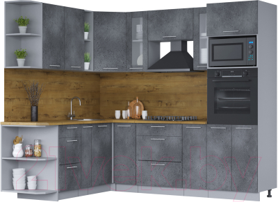 Кухонный гарнитур Интерлиния Мила 1.88x2.4 левая - фото