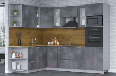 Кухонный гарнитур Интерлиния Мила 1.88x2.6 левая