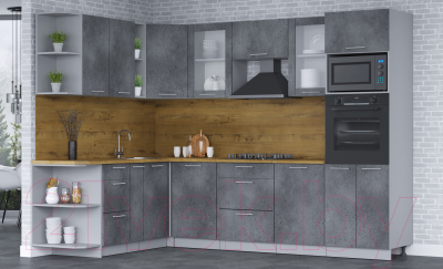 Кухонный гарнитур Интерлиния Мила 1.88x2.8 левая