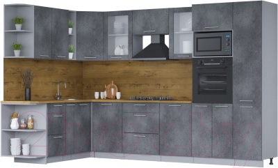 Кухонный гарнитур Интерлиния Мила 1.88x3.2 левая - фото