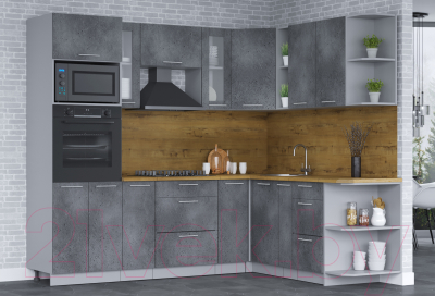 Кухонный гарнитур Интерлиния Мила 1.88x2.4 правая