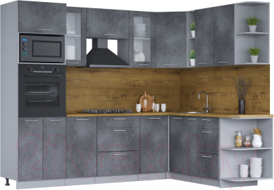 Кухонный гарнитур Интерлиния Мила 1.88x2.6 правая - фото