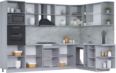 Кухонный гарнитур Интерлиния Мила 1.88x3.0 правая