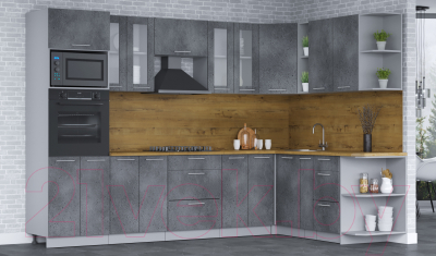 Кухонный гарнитур Интерлиния Мила 1.88x3.0 правая