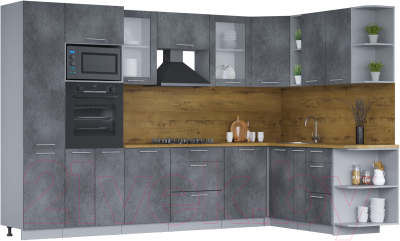 Кухонный гарнитур Интерлиния Мила 1.88x3.2 правая - фото