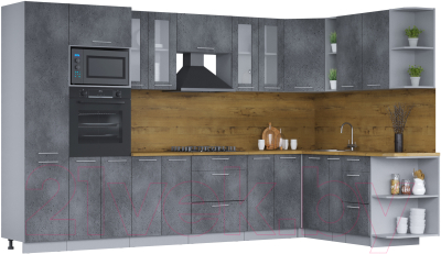 Кухонный гарнитур Интерлиния Мила 1.88x3.4 правая - фото