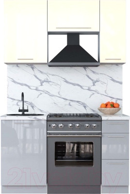 Кухонный гарнитур Интерлиния Мила Пластик 1.4 А - фото