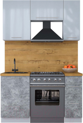 Кухонный гарнитур Интерлиния Мила Пластик 1.4 А - фото