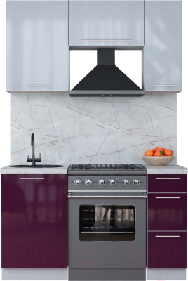 Кухонный гарнитур Интерлиния Мила Пластик 1.4 А - фото