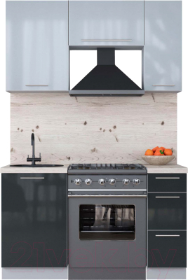 Кухонный гарнитур Интерлиния Мила Пластик 1.4 А - фото