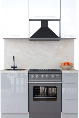 Кухонный гарнитур Интерлиния Мила Пластик 1.5 А - фото