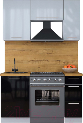 Кухонный гарнитур Интерлиния Мила Пластик 1.5 А - фото