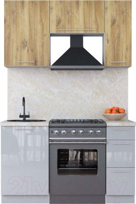 Кухонный гарнитур Интерлиния Мила Пластик 1.7 А - фото