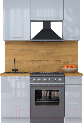 Кухонный гарнитур Интерлиния Мила Пластик 1.7 А - фото